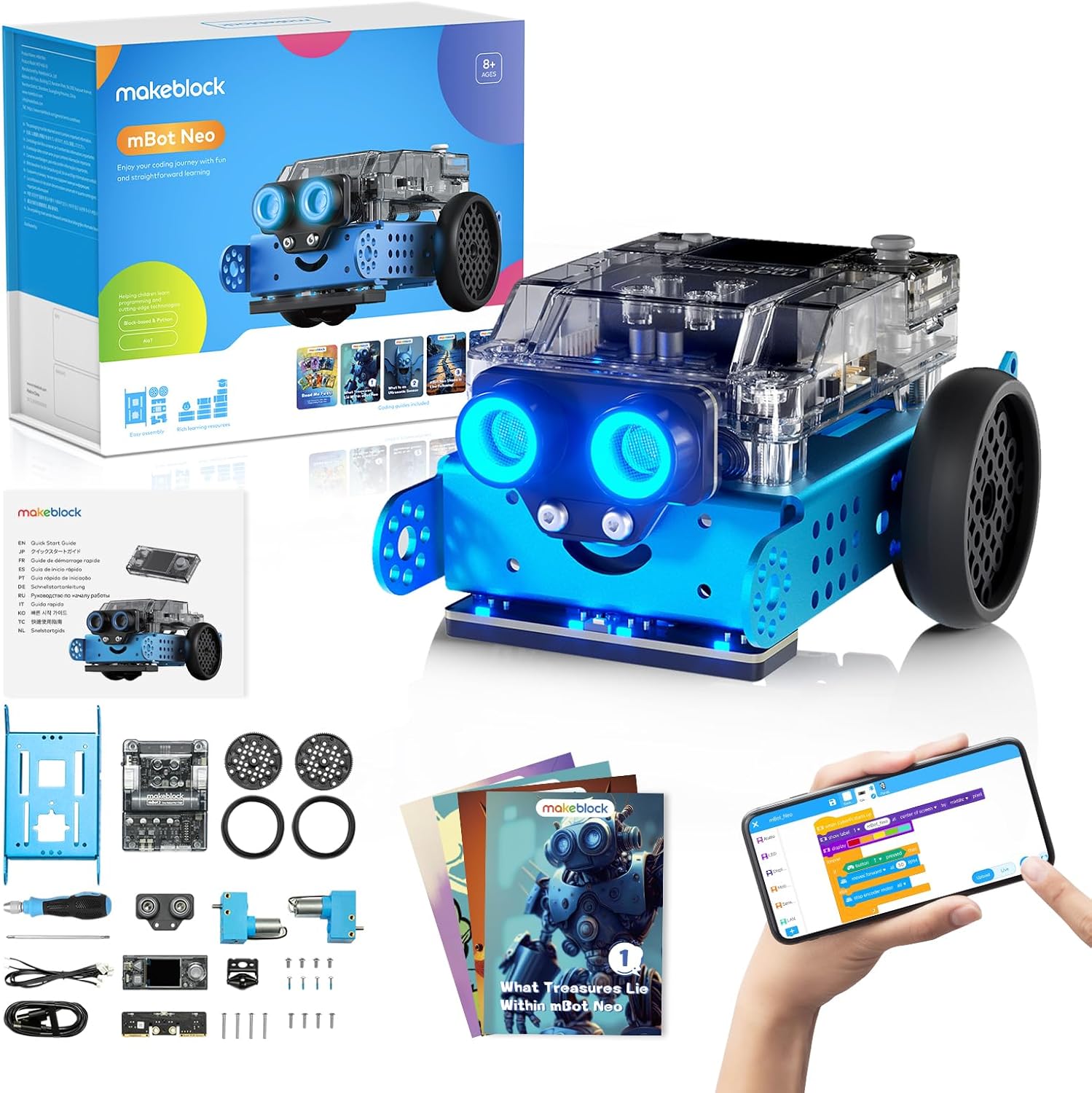 Makeblock mBot2 Coding Robot for Kids, Code Learning Support Scratch & Python Programming, Robotics Kit for Kids Ages 8-14 and up, Building STEM Robot Toys Gifts for Boys Girls