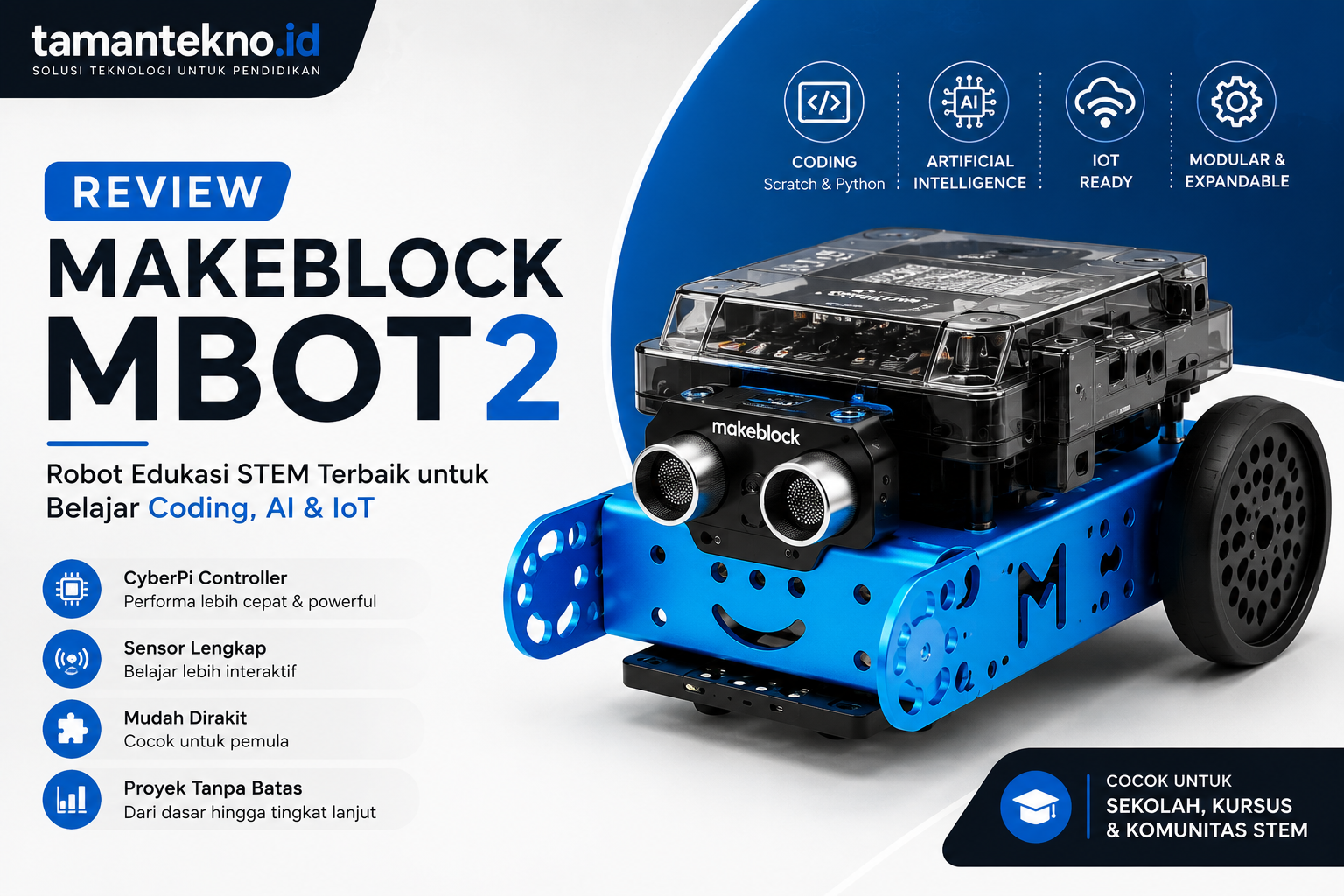 Review Makeblock mBot2: Robot Edukasi STEM Terbaik untuk Belajar Coding dan AI